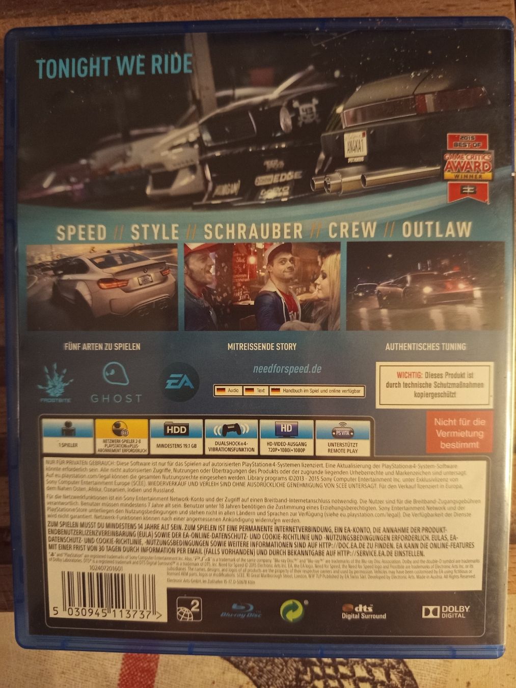 Spiele: Need for Speed für PS4 – Gebraucht aus Brunnen von Meppl87 1