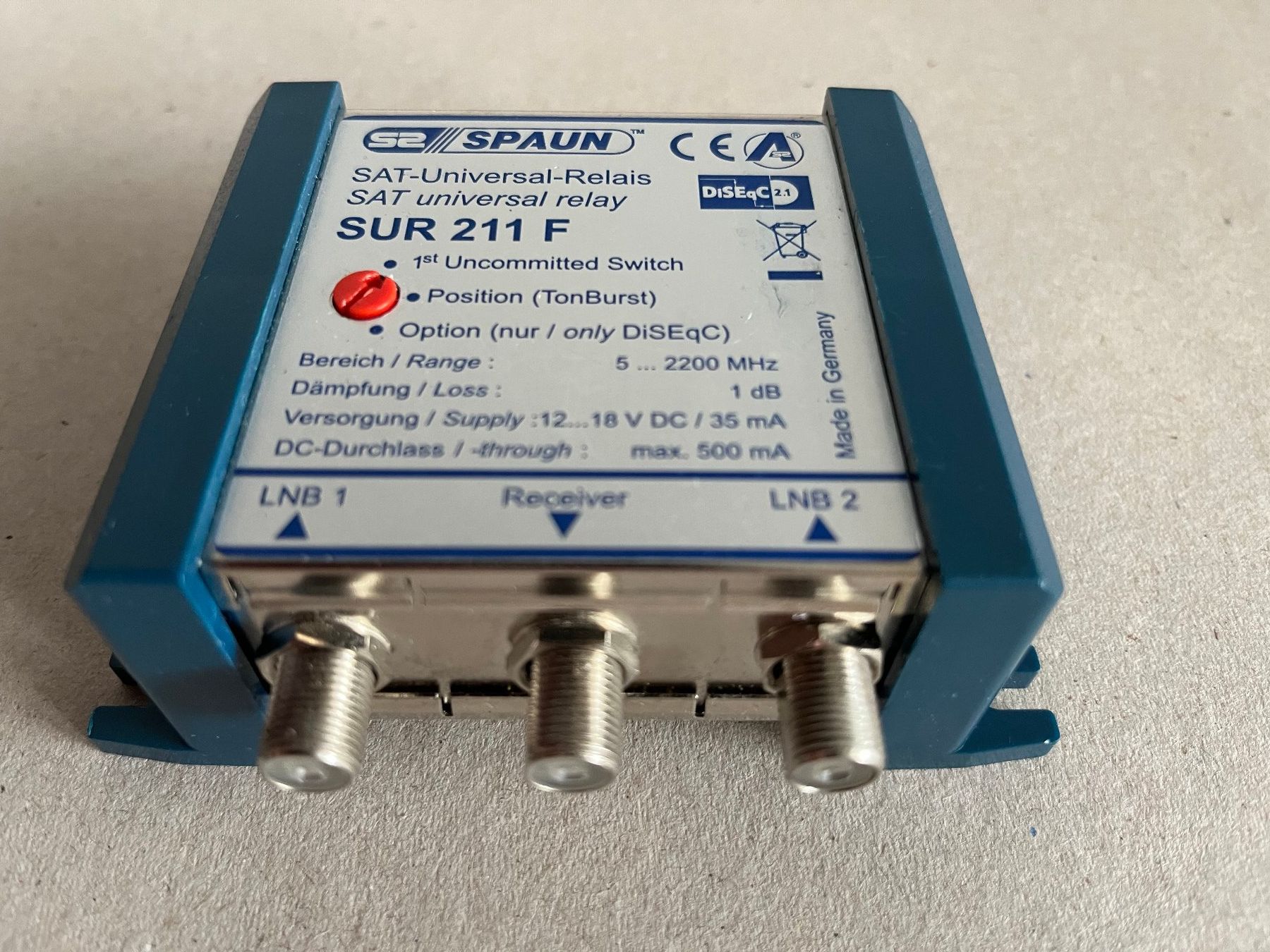 Elektronikbauteile: Spaun SUR 211 F SAT-Universal-Relais – Gebraucht aus Winterthur von tbuyer 1