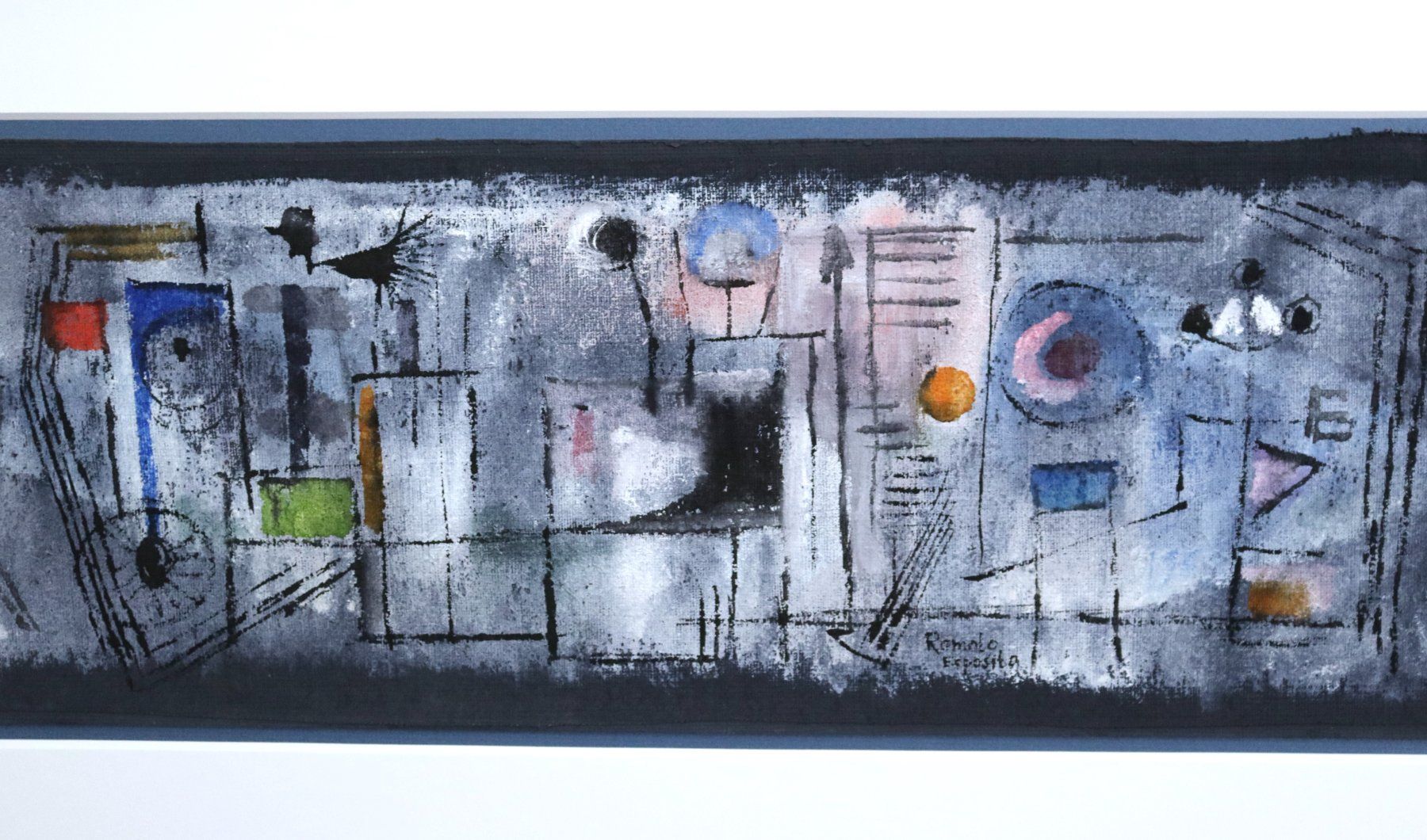 Gemälde: Romolo Esposito, Mischtechnik "Klee-Garten" signiert – Gebraucht aus Zug von Kunst-Fundgrube 5