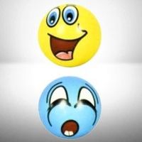 🌟💥2er-Set Antistress-Bälle Knautschball Smiley NEU! 🔴🟡🟢