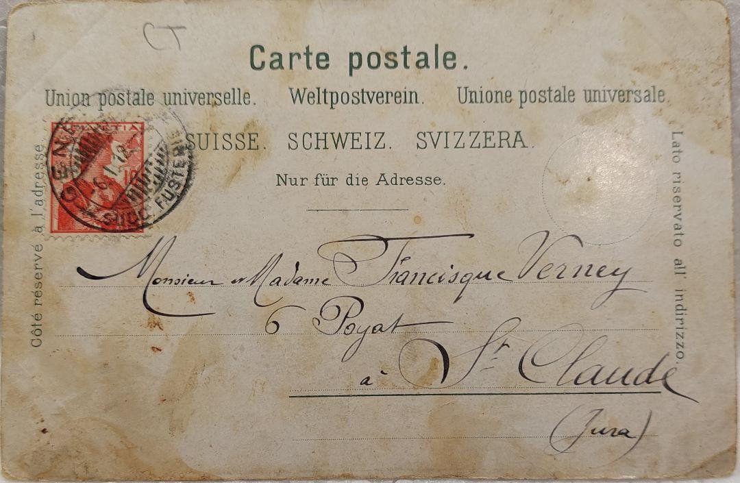 Cartoline postali: LAC  LEMAN  -  Souvenir - barque - 1912 – Usato da Delémont venduto da Domdom1 1