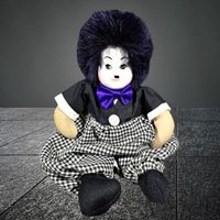 🤡 Nostalgische Porzellan-Clown-Puppe "Charlie Chaplin" 🎩💫