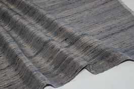 Stoff Seide Wildseide beige/blau