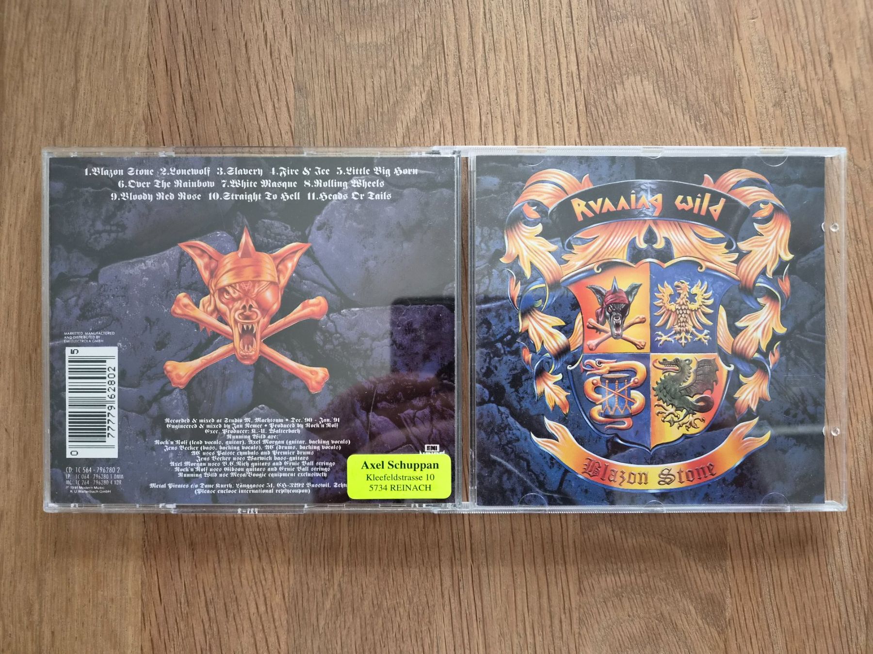 CD: CD Running Wild - Blazen Stone, 1991 – Usato da Nebikon venduto da Harley-Davidson01
