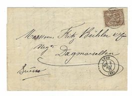 Faltbrief 1877 von Lyon nach Dagmarsellen ys