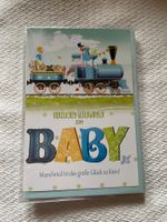Geburt Baby Glückwünsche Karte Umschlag Eisenbahn blau