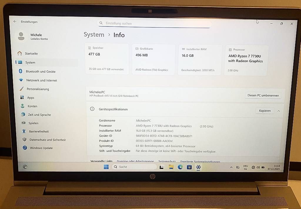 Notebooks: HP ProBook 445 G10 – Gebraucht aus Zürich von mic_m6nc 4