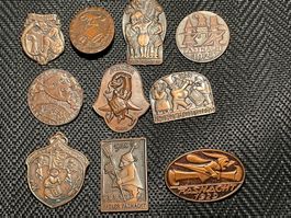 Basler Fasnachtsplaketten Set 1920-1929 Kupfer