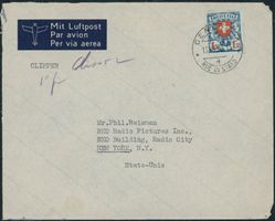 1934 - Wappenschild - Luftpost Brief - EF - nach USA