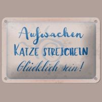 🔥 KATZE STREICHELN Blechschild 🎀 12x18cm OVP 🔥