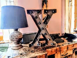 Industrial Lampe X, Top Zustand, Metall