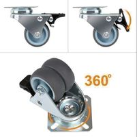 Transportrollen mit Bremse Ø50mm für Möbel 4 Rollen Set