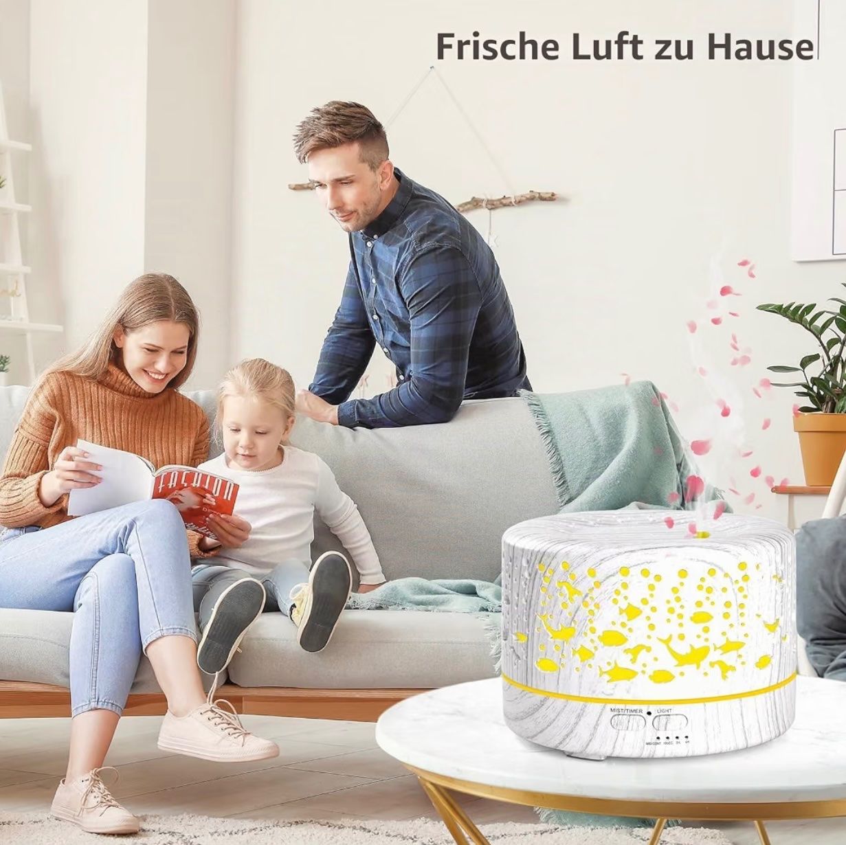 Duftöldiffusoren: Aroma Diffuser 700ml mit Timer,Holzoptik weiss – Neu und originalverpackt aus Basel von Seifehuesli 1