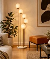 Seltene Sölken-Leuchten 5-Kugel Stehlampe 70er Jahre
