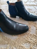 Damen Stiefeletten schwarz blau Größe 39Leder gebraucht