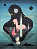 Oelbild des Surrealisten Walter Grab (1927-1989), dat. 1959