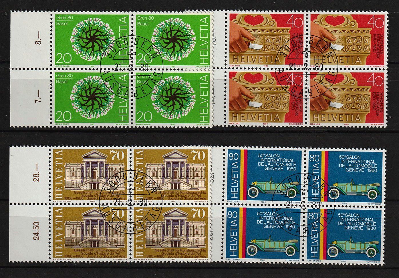 Tutti i francobolli: 1980 4er-Block-Serie Sondermarken ETS – Usato da Arlesheim venduto da gaugi43