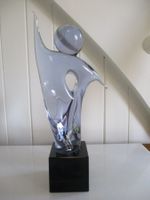 Stylishe Glas-Skulptur "Blue ghost" hellblau Murano Kunst