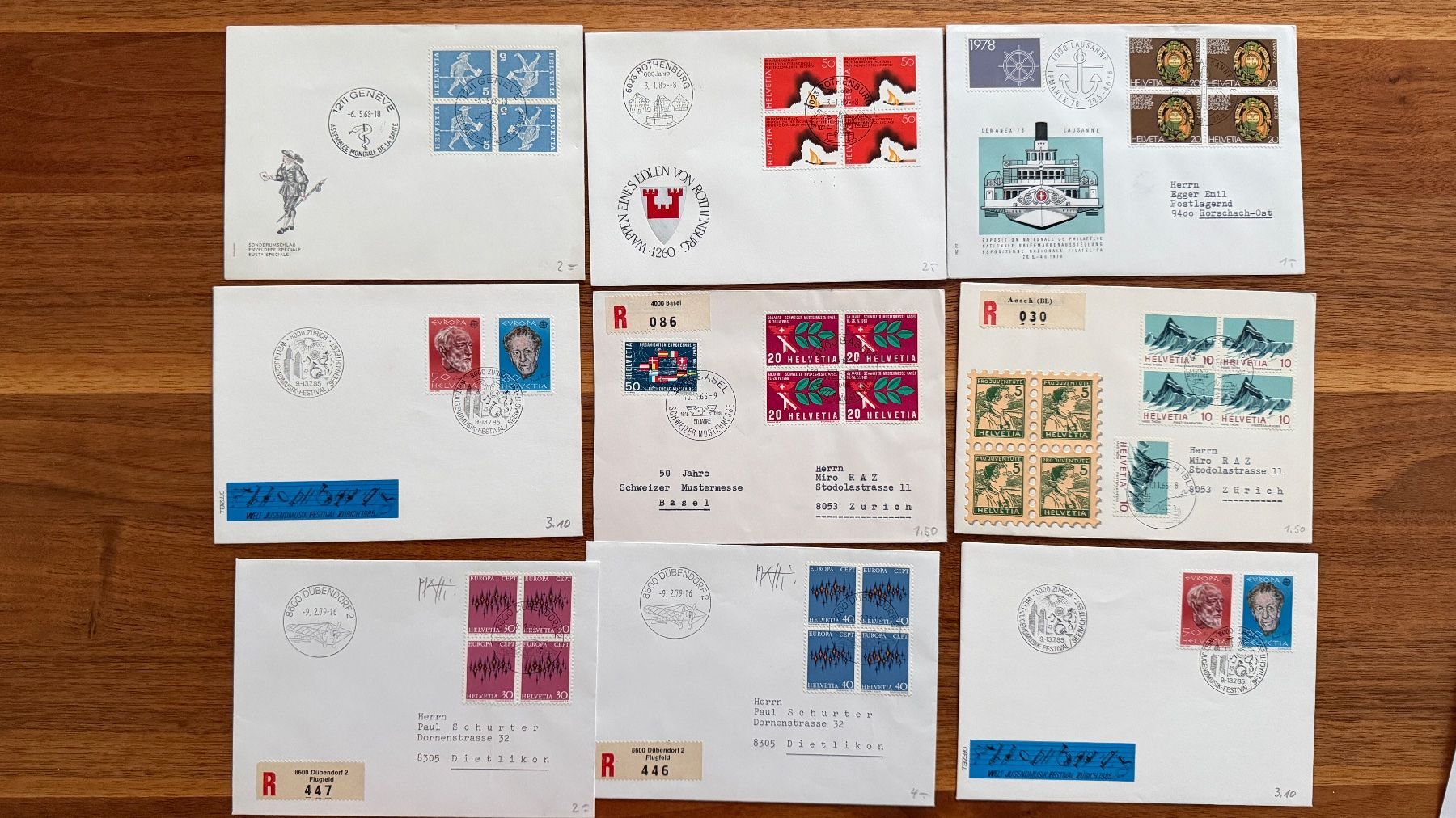 Tutti i francobolli: 36 Couverts mit Marken – Usato da Horgen venduto da Nuschel01 2