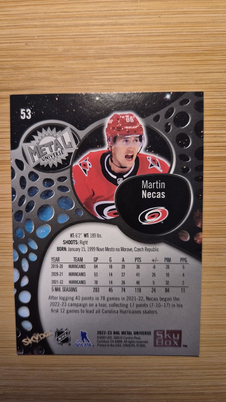 NHL Carte collezionabili: NHL Carolina Hurricanes Martin Necas – Usato da Bellach venduto da paedu-1980 1