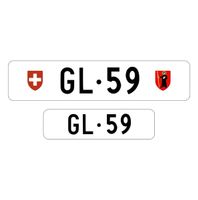 GL 59 | Exklusive zweistellige Autonummer, Kontrollschild GL