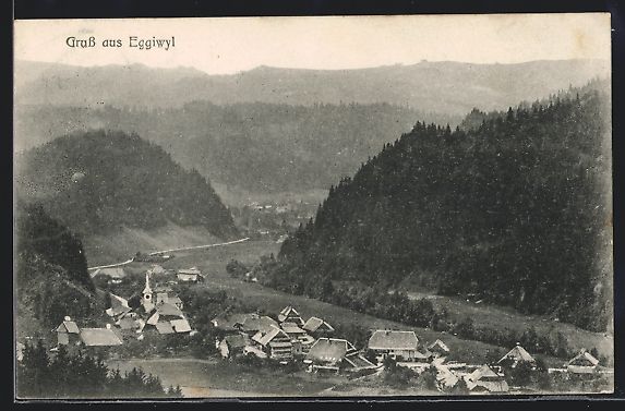 Cartoline postali: Eggiwyl, Ortsansicht aus der Vogelschau  – Usato da Berlin venduto da bartko-reher