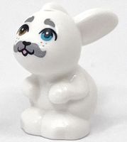 LEGO 34050pb05 White Bunny / Rabbit, Friends Style, Sitting