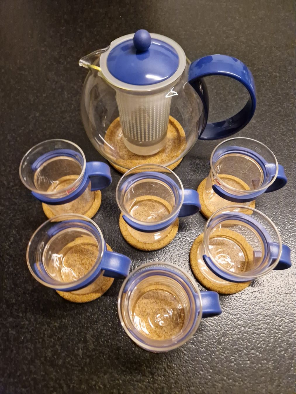 Reise Tee Set Tragbares Keramik-Teeservice Mit Glas-Servierkrug – Reise-Teeset Mit Stoffbeutel, Farbverlauf, Grün, Für Unterwegs & Geschenk