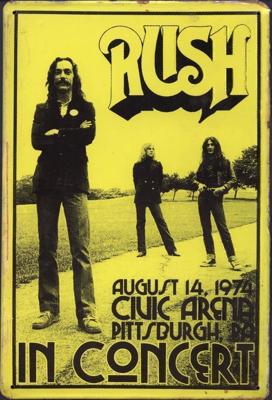 Insegne: Rusty Blechschild-RUSH IN CONCERT14.8.74 – Nuovo e nell'imballaggio originale da Rupperswil venduto da big-one-sale