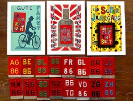 Velonummer mit Glückwunschkarte 40 Jahre, Fahrrad Nummer