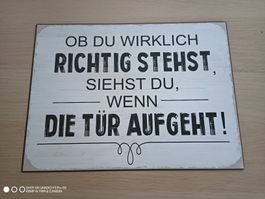 Dekoschild Spruch Die Tür Aufgeht Blechschild 