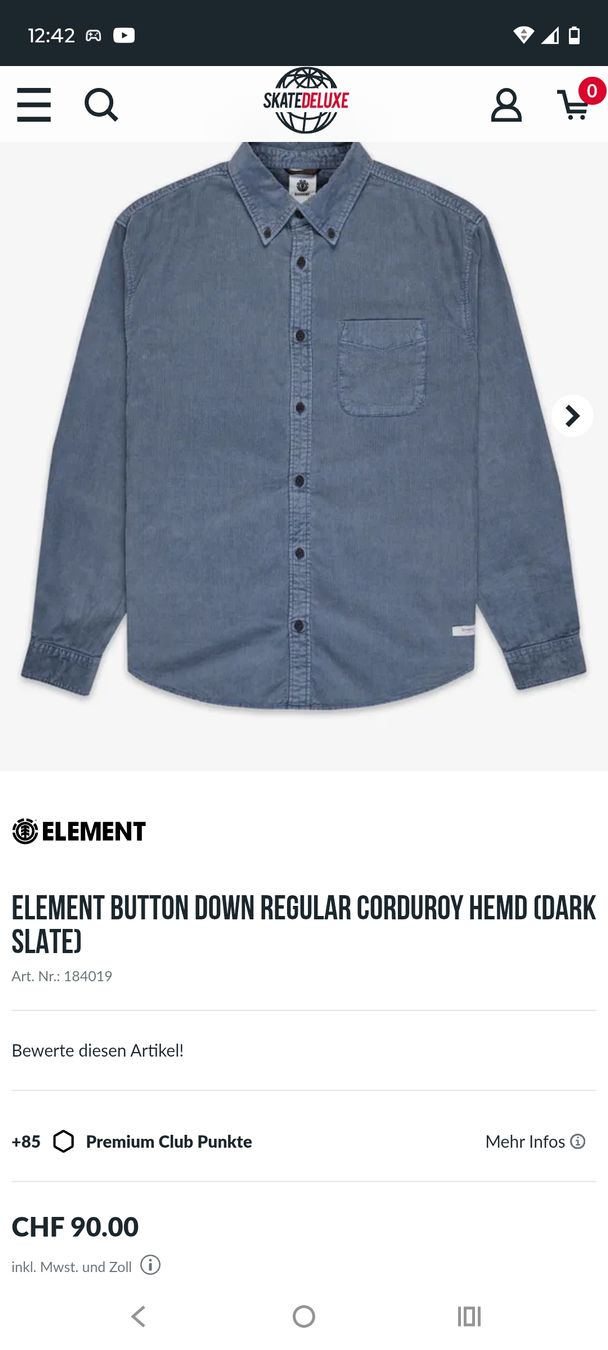 Camicie: Element Cord Hemd blau Grösse M – Nuovo (secondo la descrizione) da Tägerig venduto da mig_lrs5 2