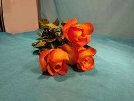 3 Rosen, orange-gelb, L: 70cm