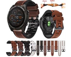 Armband Silikon Leder Sport für Garmin Fenix 6 7 8 9