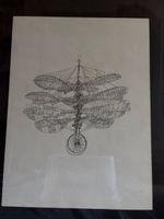 Hans Küchler Druck, Flugmaschine, signiert