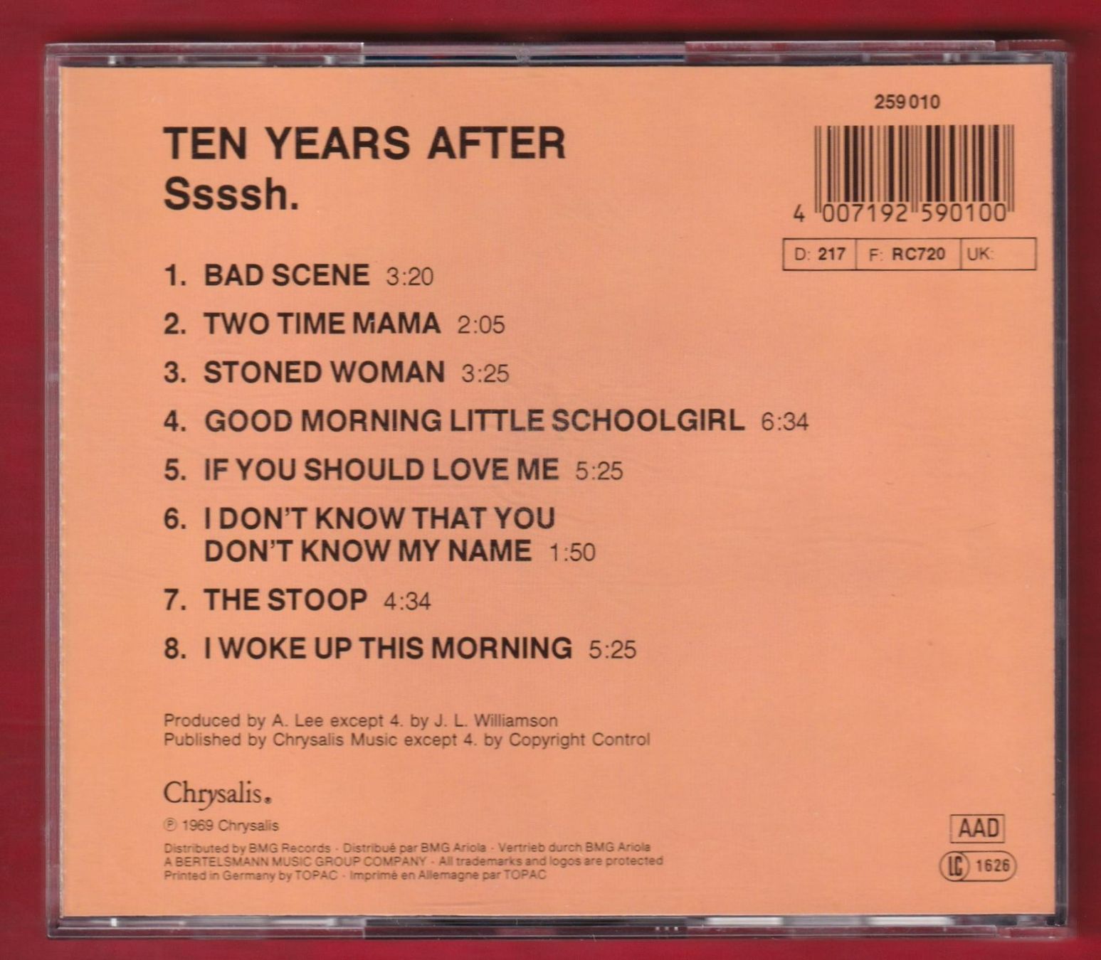 CDs: Ten Years After - Ssssh (CD) – Gebraucht aus Zürich von Pfluftl2000 1