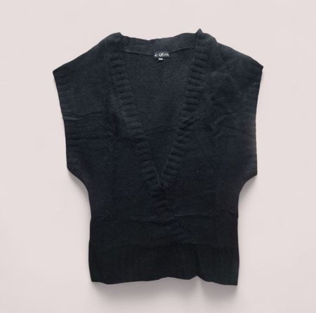 Débardeur Noir, Taille 38/40, Angora & laine