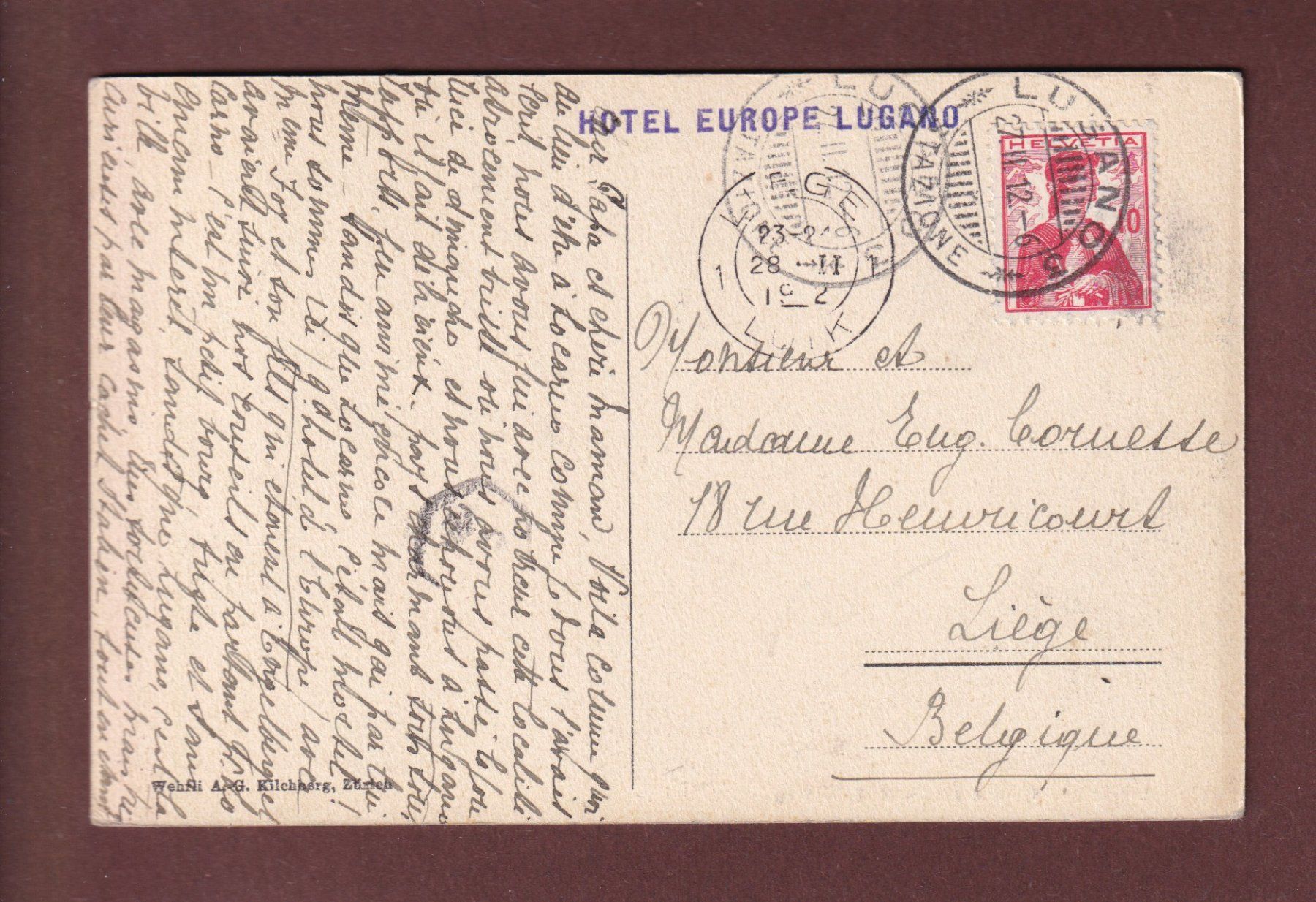 Cartes postales: LUGANO - Fontana - Quai - 1912 – D'occasion à Pully par nicecards 1