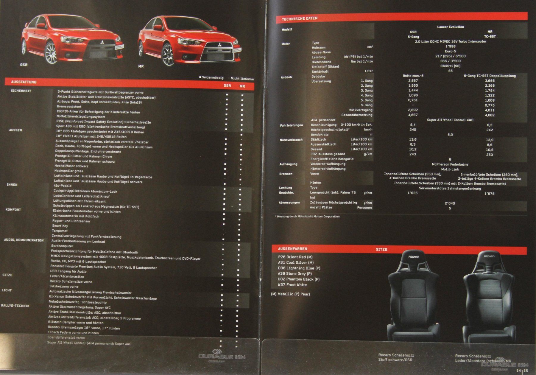 Mitsubishi Dokumente: PROSPEKT | MITSUBISHI LANCER EVOLUTION - X | AB 08.2010 – Gebraucht aus Unterägeri von GIGOLOLIT 5