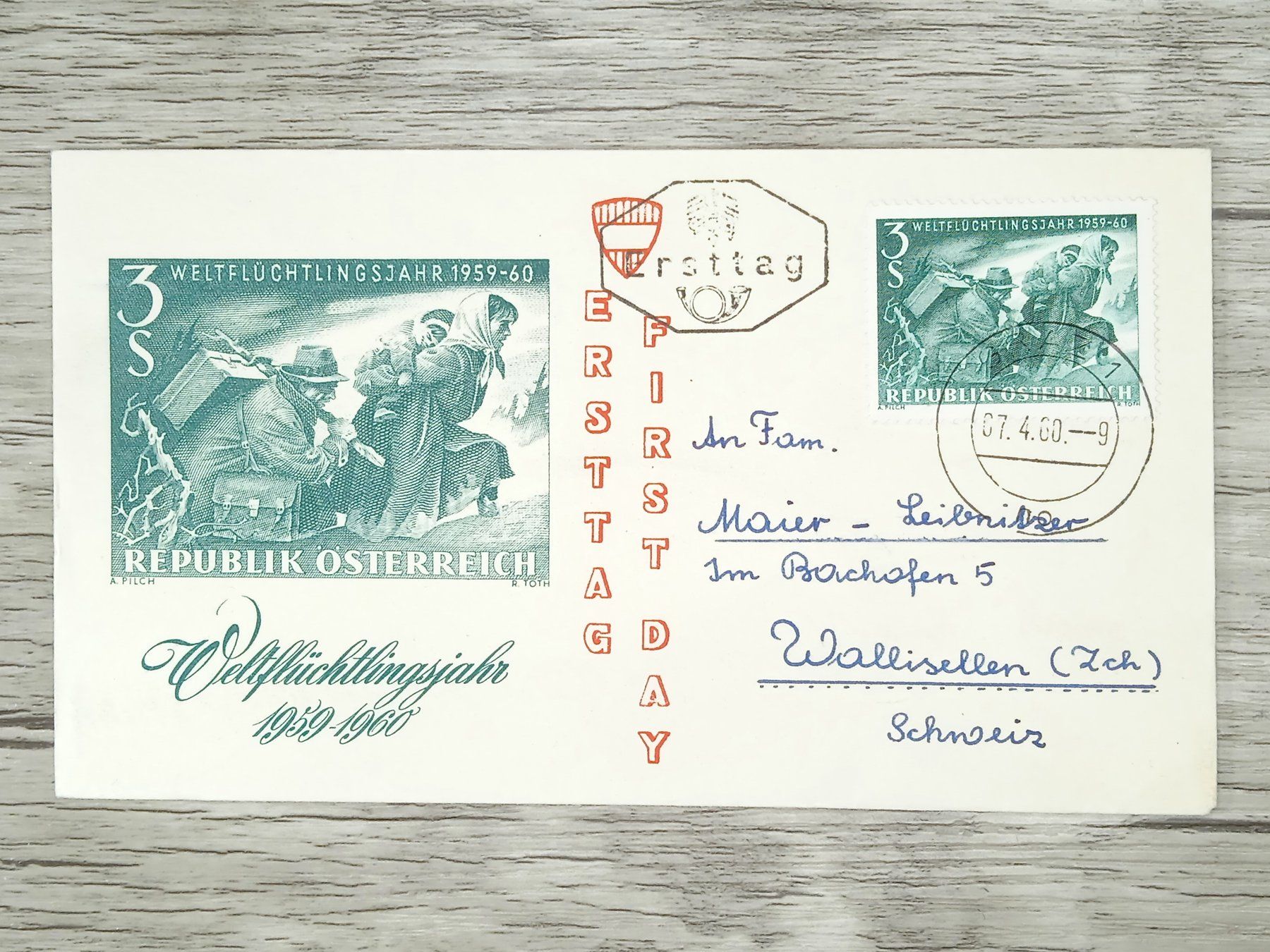 Tutti i francobolli: TR15 Enveloppe + Timbre Autriche 1960 – Usato da Cousset venduto da Patrick_Collections