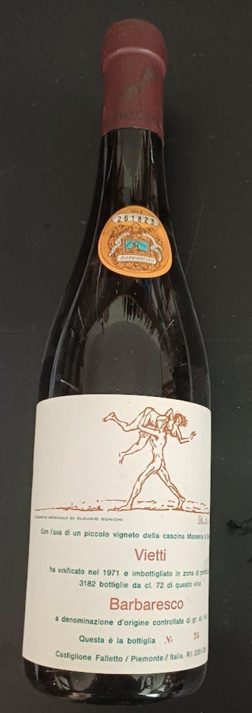 Wein: VIETTI  BARBARESCO  1971 – Gebraucht aus VISP von LARGO1991