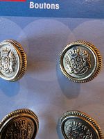 4 Goldene Knöpfe mit Wappen 15 mm