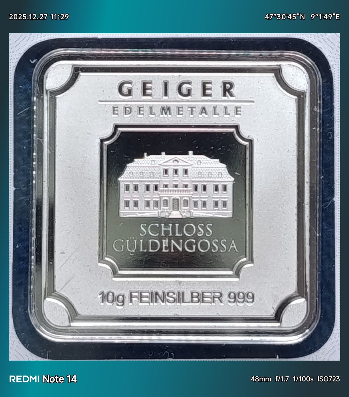 Edelmetalle: SILBERBARREN PREMIUM - BITTE TEXT LESEN - 10 GRAM FEINSILBER – Neu und originalverpackt aus Tobel von fuertinero