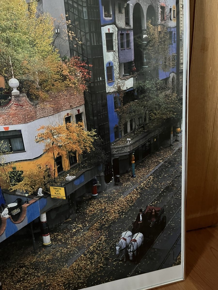 Foto & Immagini: Einmaliges Poster von Hundertwasser Häusern – Nuovo (secondo la descrizione) da Rothenburg venduto da dhe_28x2 2