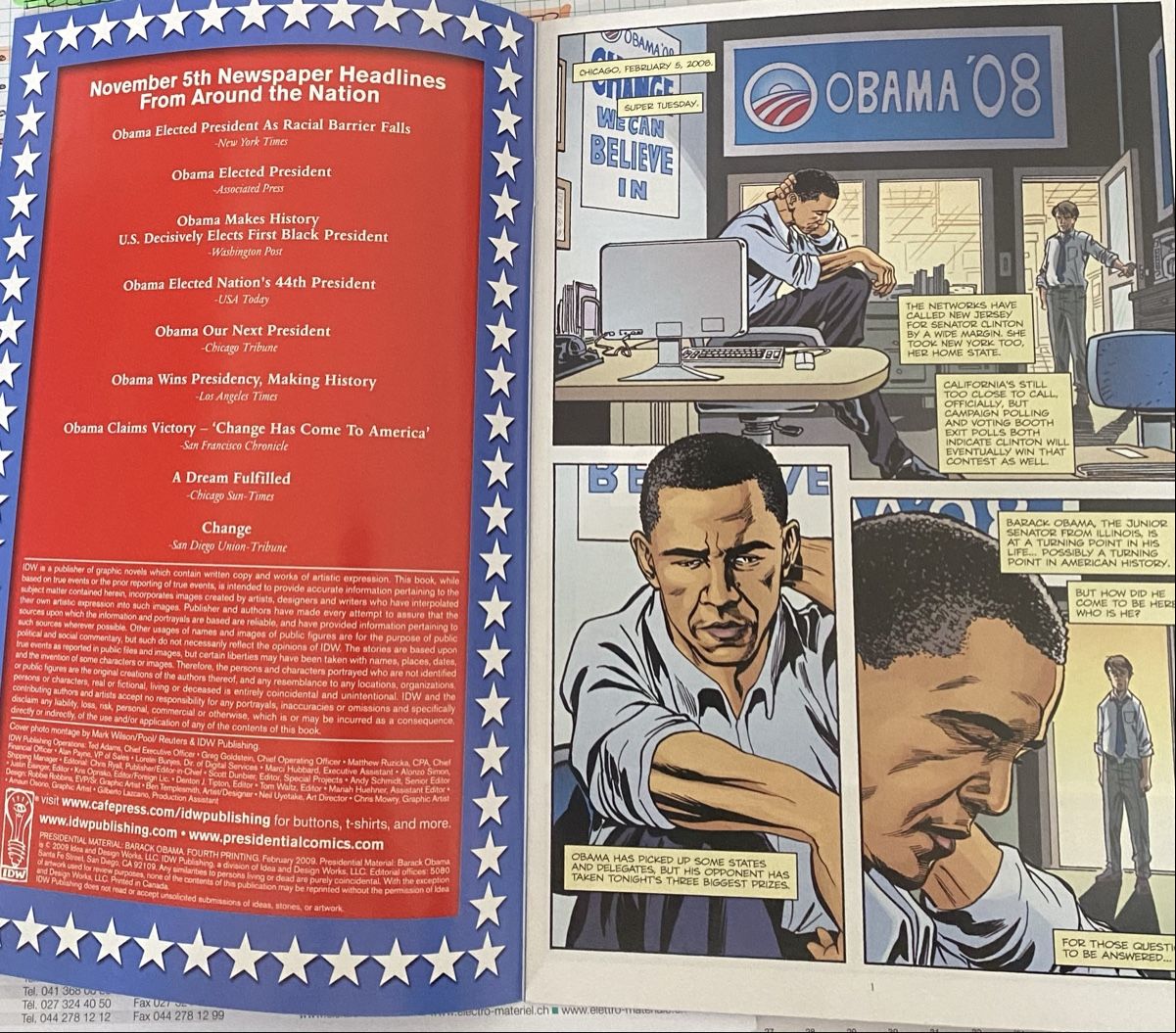 Fumetti: Comics Barack Obama 2009 – Nuovo e nell'imballaggio originale da Bern venduto da GIGOLI 1