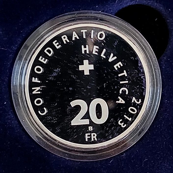 Tutti le monete: 20 Franken 2013 Silber pp Schwingen Box – Nuovo (secondo la descrizione) da Arch venduto da moneyswiss 2