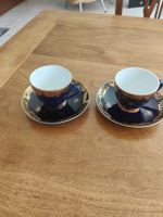 Kaffeetassen Set kobaltblau mit Goldrand, Lomonosow 2er-Set