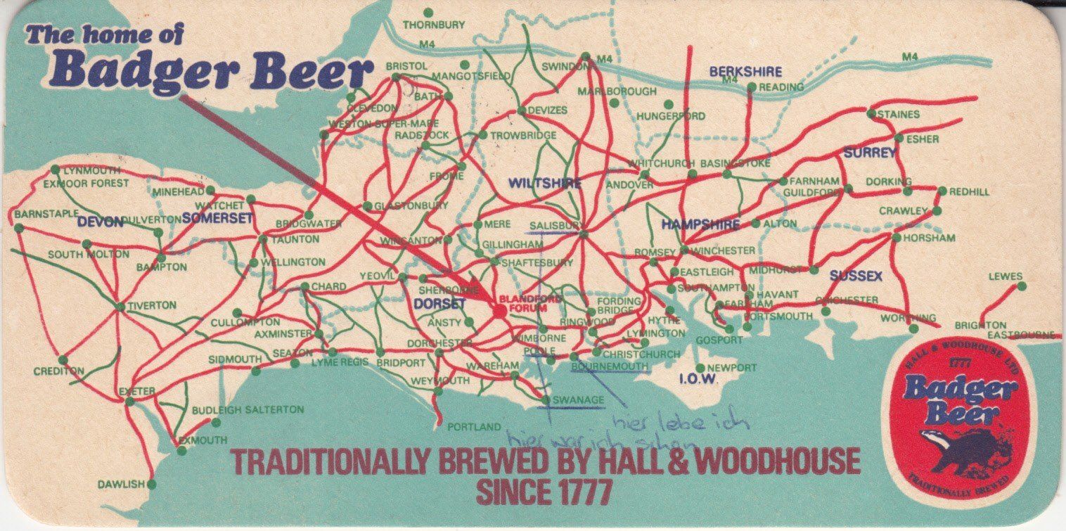 Cartoline postali: Badger Beer 1980, Bierdeckel-AK – Usato da Bürglen TG venduto da StampGraf