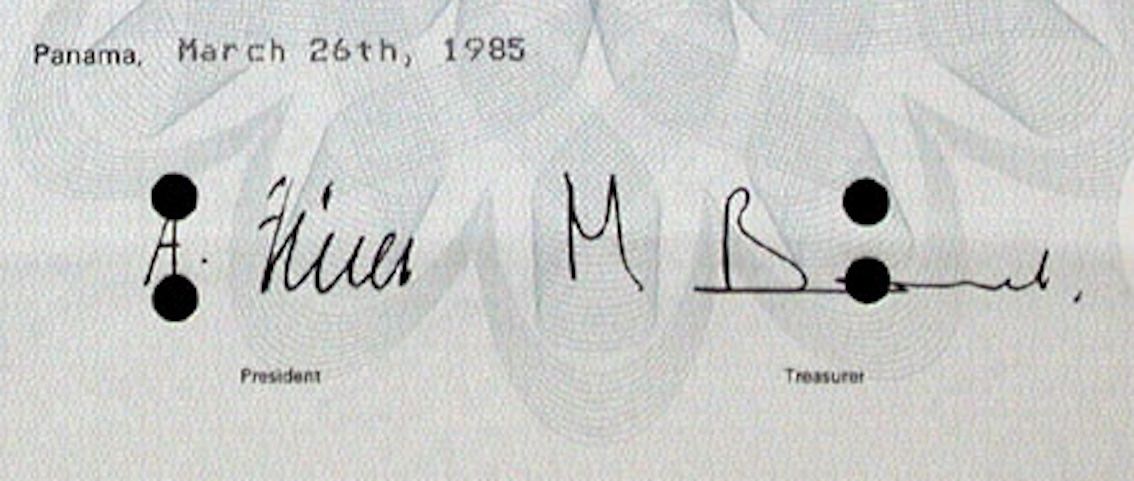 Dokumente: UNILAC, Inc., Panama - 1981 – Gebraucht aus Solothurn von Sgasche 1