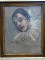 Pierrot * Portrait Gemälde * Herrliche Mischtechnik